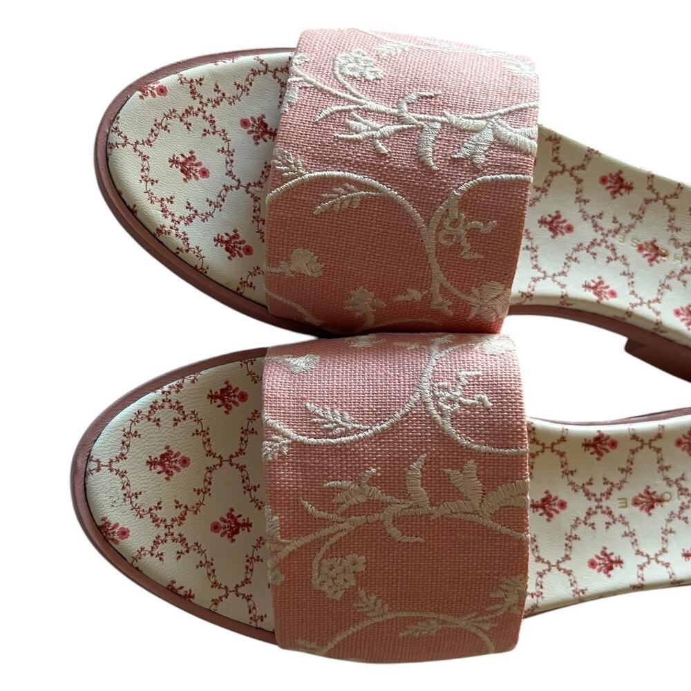 Hill House The Summer Slide Sandals In Pink Embroidery Size 41 EU - Picture 3 of 6